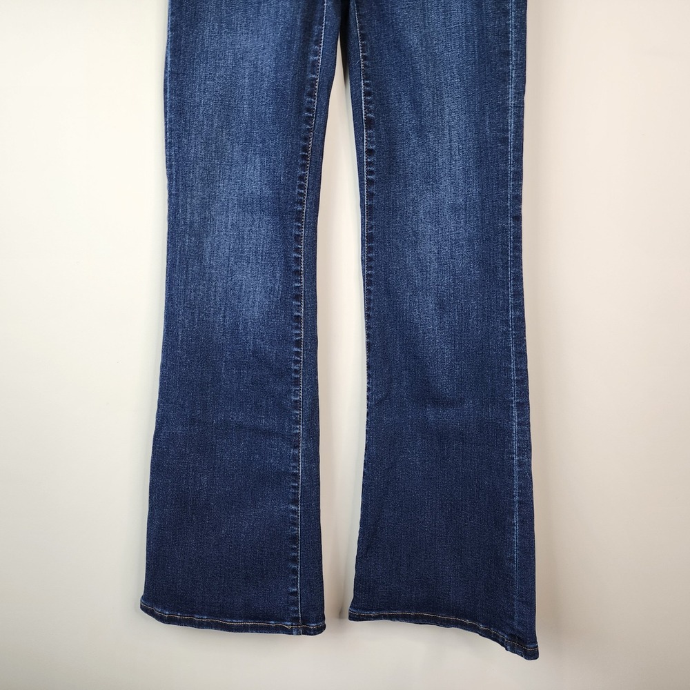Quince Nina Pull On Stretch Flare Jeans Women's XS Nocturne Blue Dark Wash - Picture 4 of 9